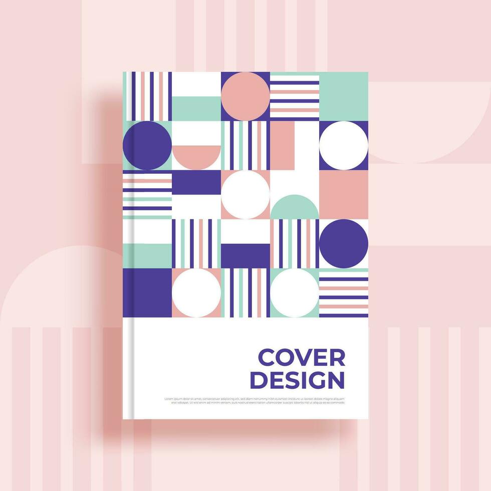 Cover design with geometric patterns vector