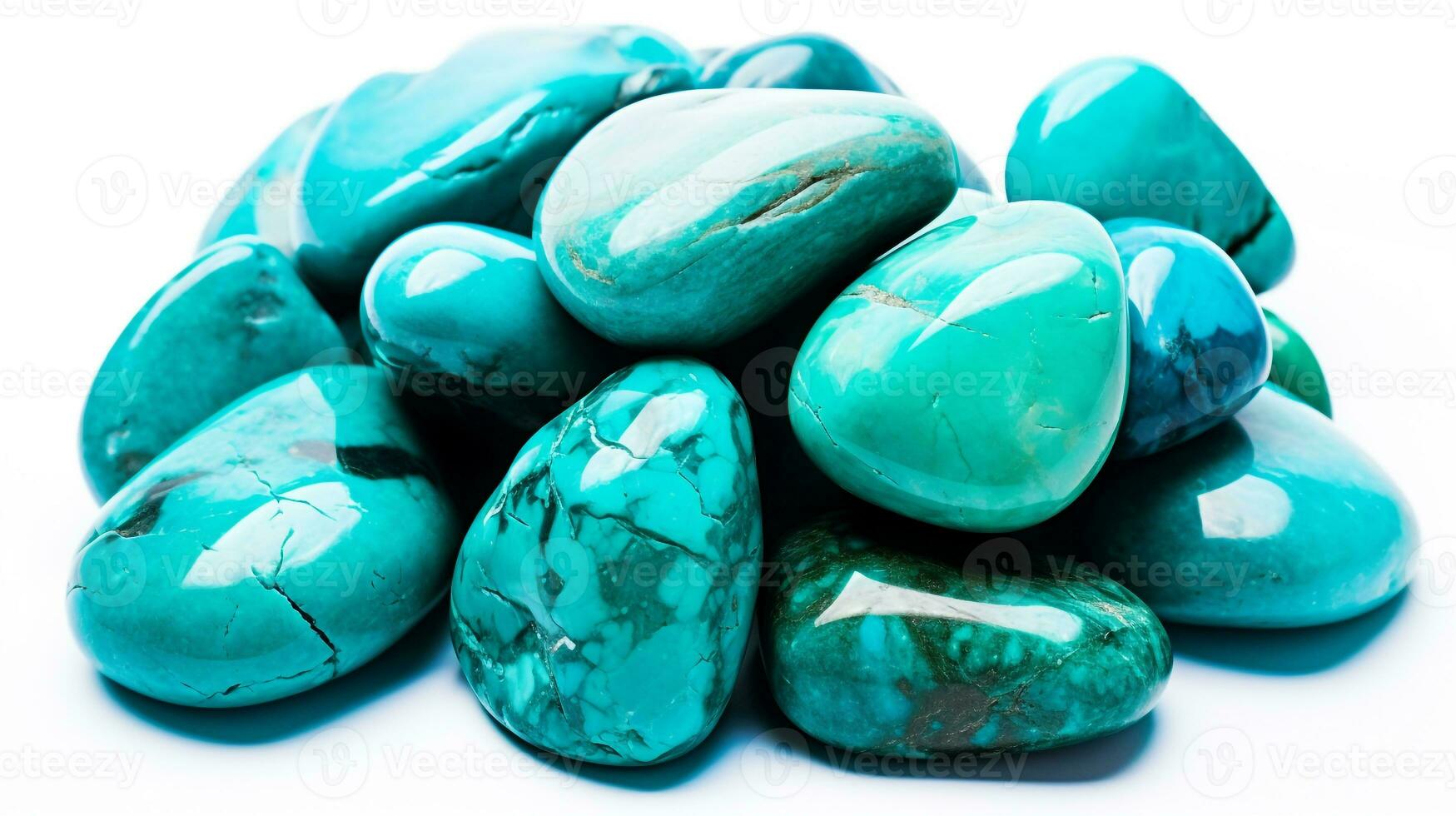 Photo of Turquoise isolated on white background. Generative AI
