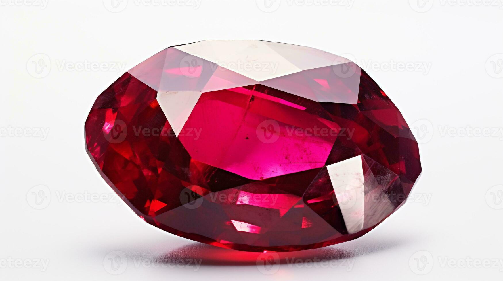 Photo of Ruby isolated on white background. Generative AI