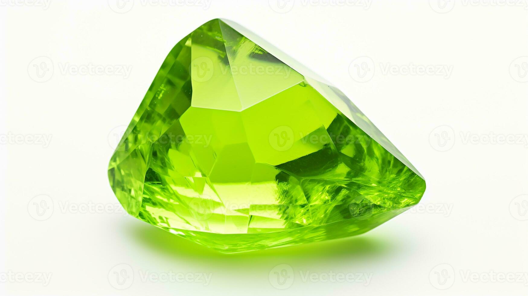 Photo of Peridot isolated on white background. Generative AI