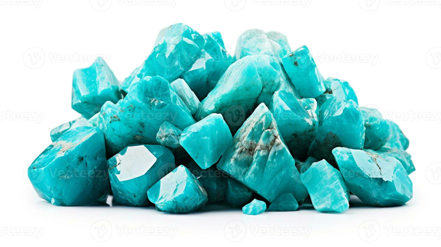 Photo of Turquoise isolated on white background. Generative AI