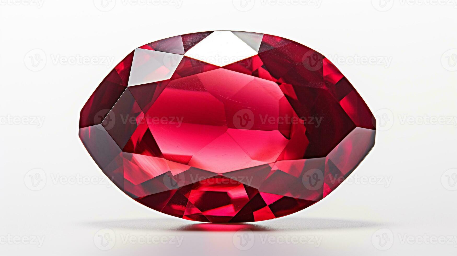 Photo of Ruby isolated on white background. Generative AI