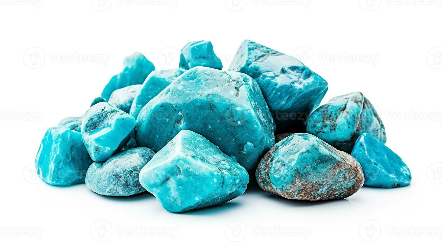 Photo of Turquoise isolated on white background. Generative AI