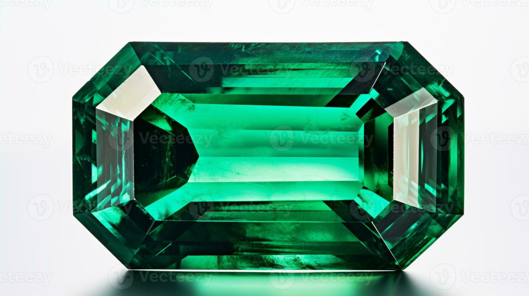 Photo of Emerald isolated on white background. Generative AI