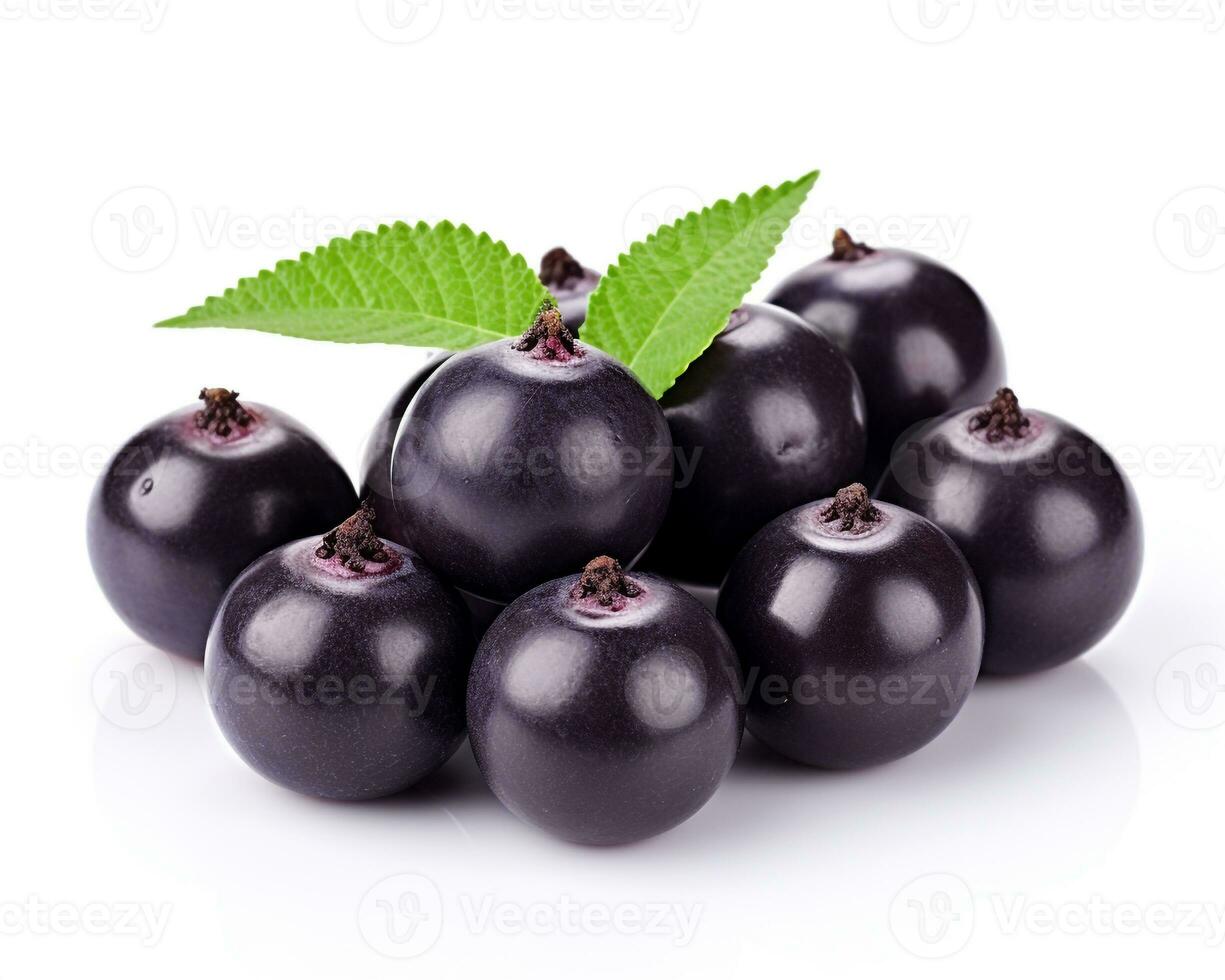 Photo of Acai berry isolated on white background. Generative AI