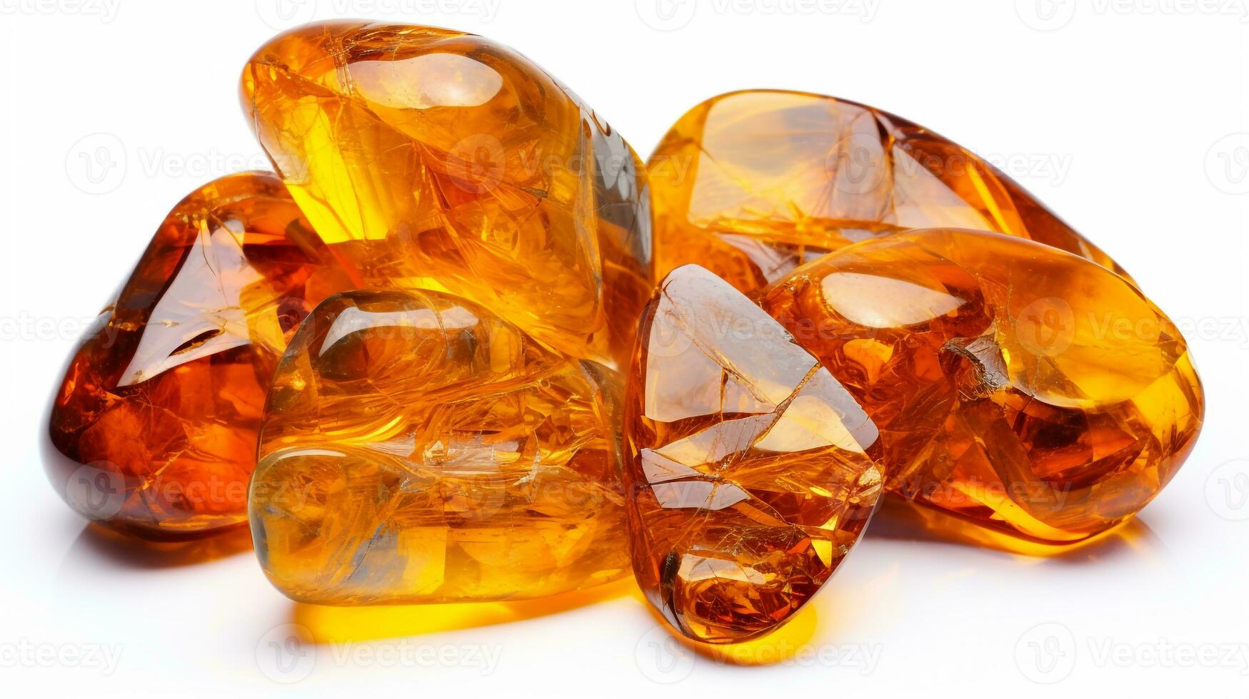 Photo of Amber isolated on white background. Generative AI