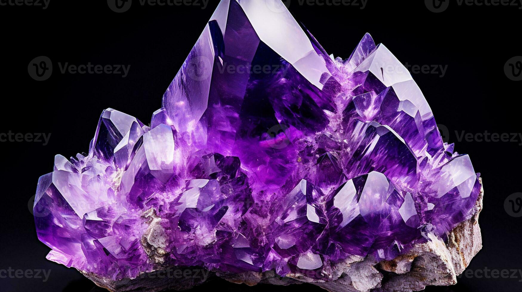 Photo of Amethyst isolated on white background. Generative AI