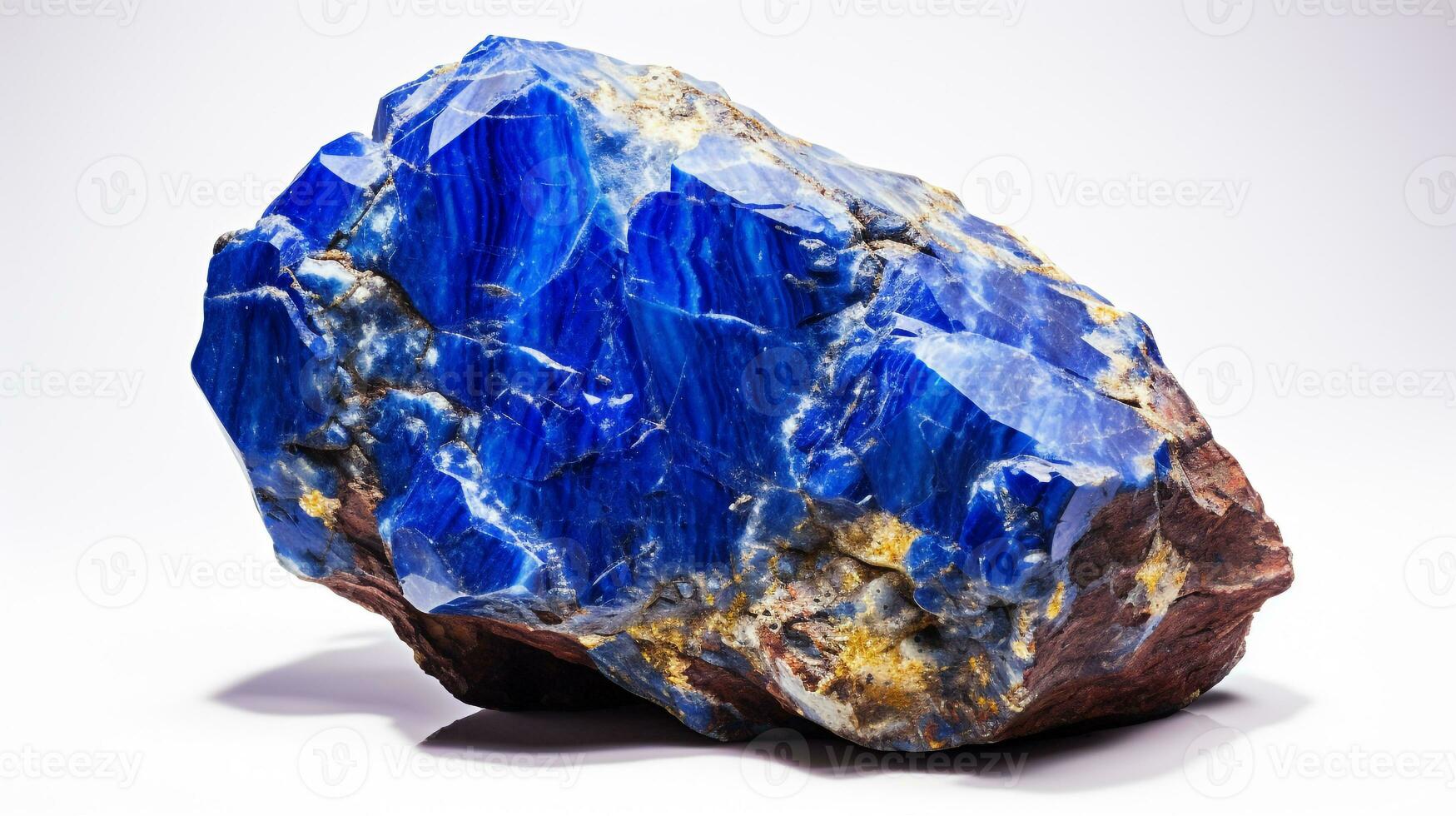 Photo of Lapis Lazuli isolated on white background. Generative AI