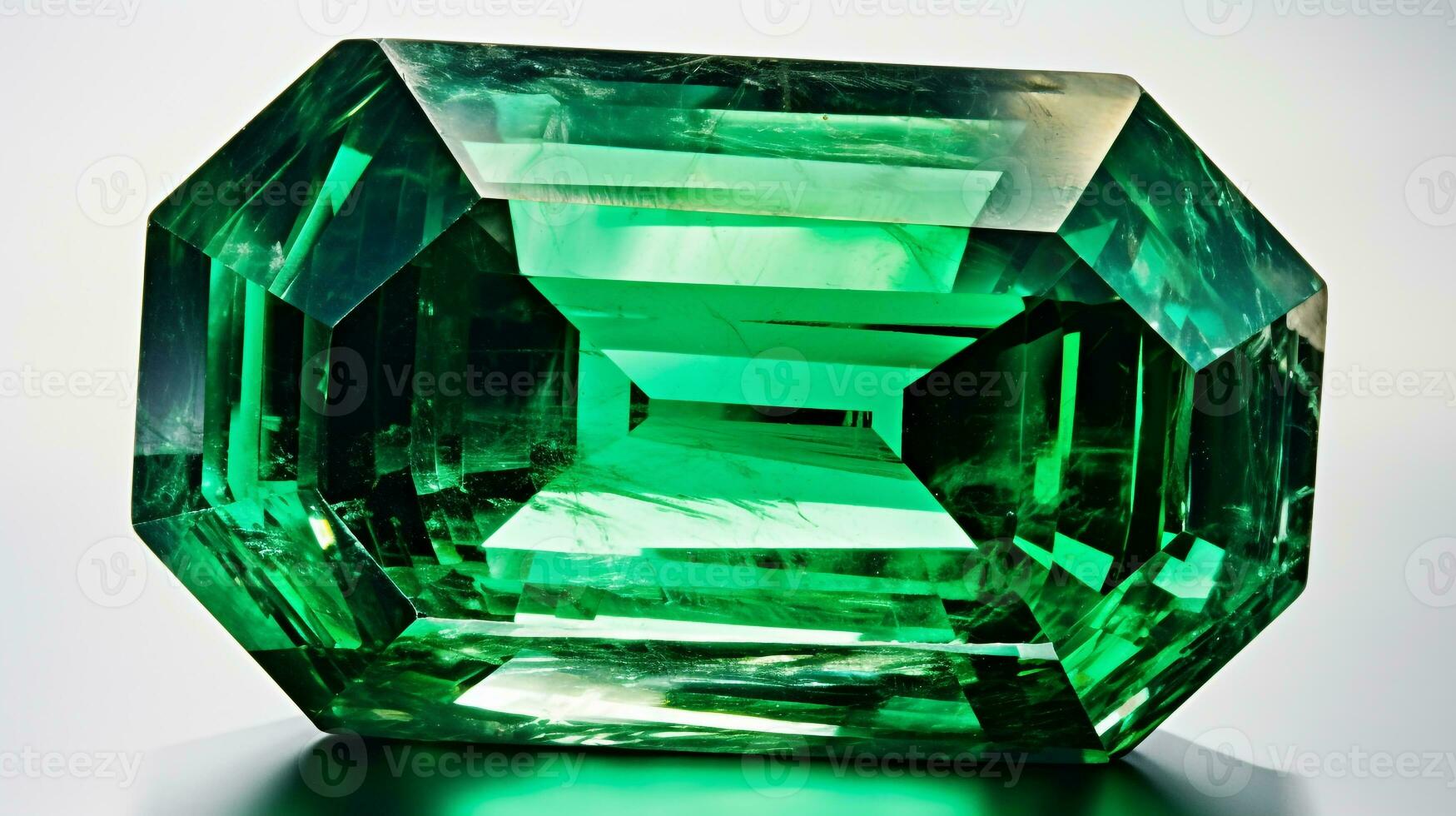 Photo of Emerald isolated on white background. Generative AI