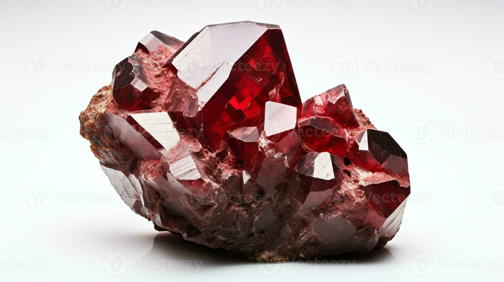 Photo of Garnet isolated on white background. Generative AI