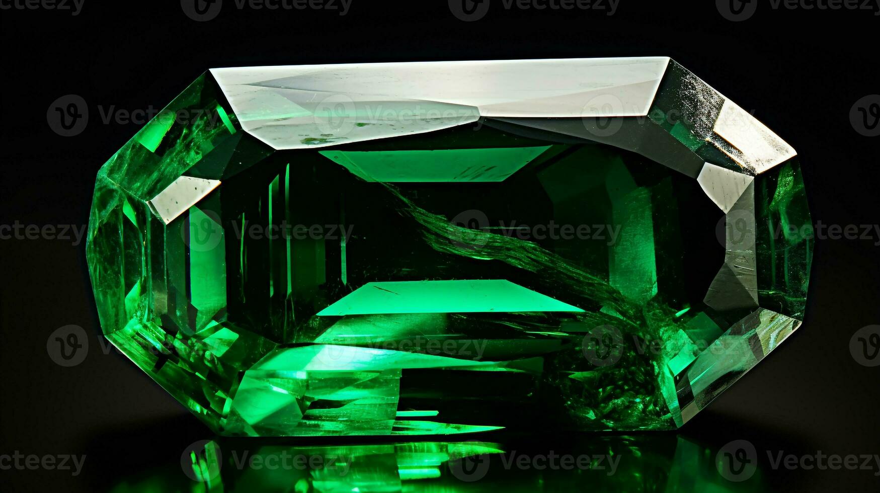 Photo of Emerald isolated on white background. Generative AI