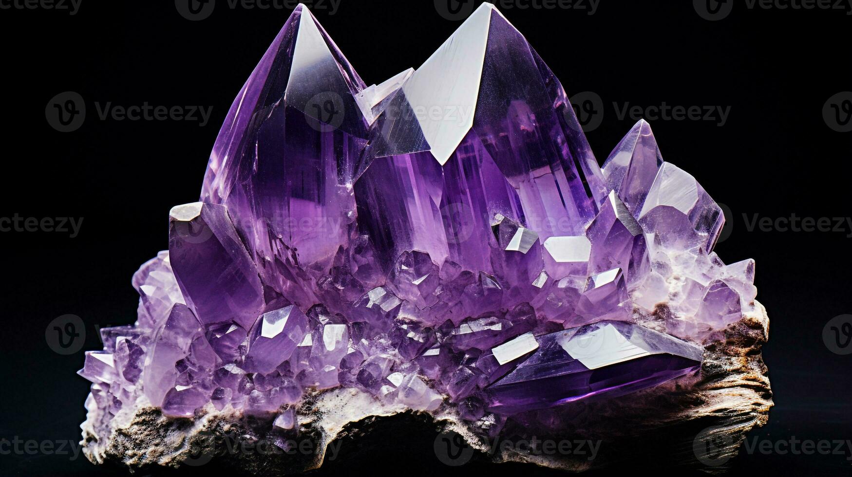 Photo of Amethyst isolated on white background. Generative AI