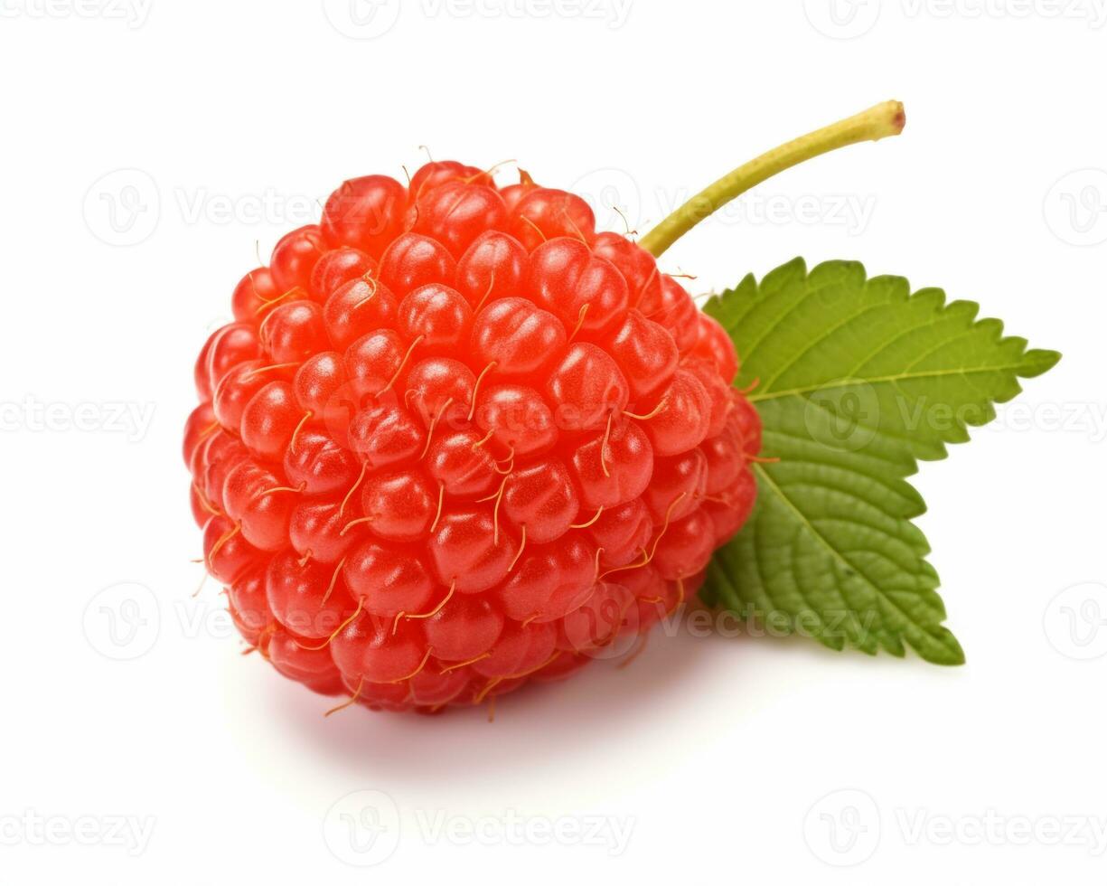 Photo of Salmonberry isolated on white background. Generative AI