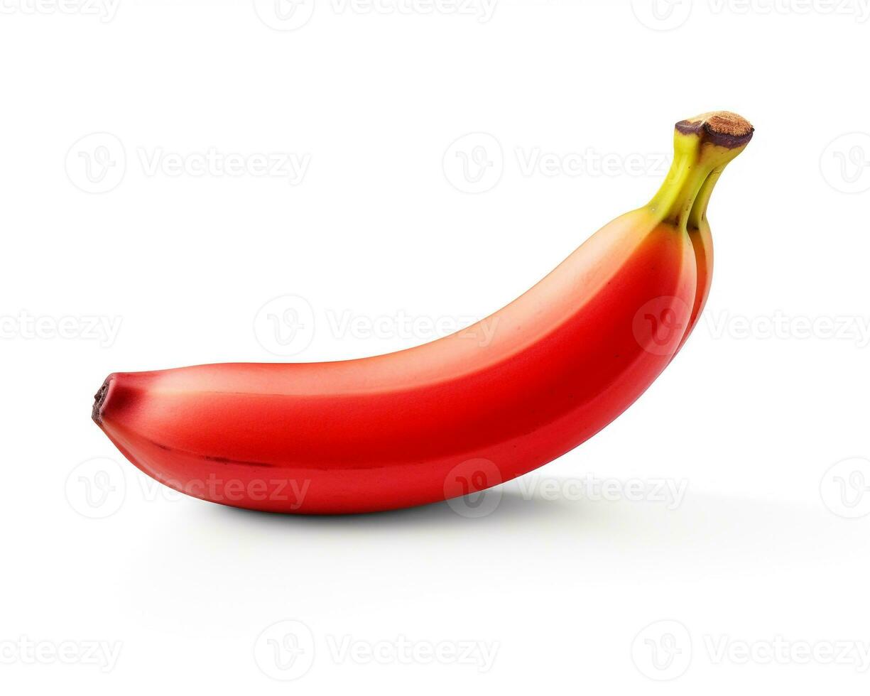Photo of Red banana isolated on white background. Generative AI