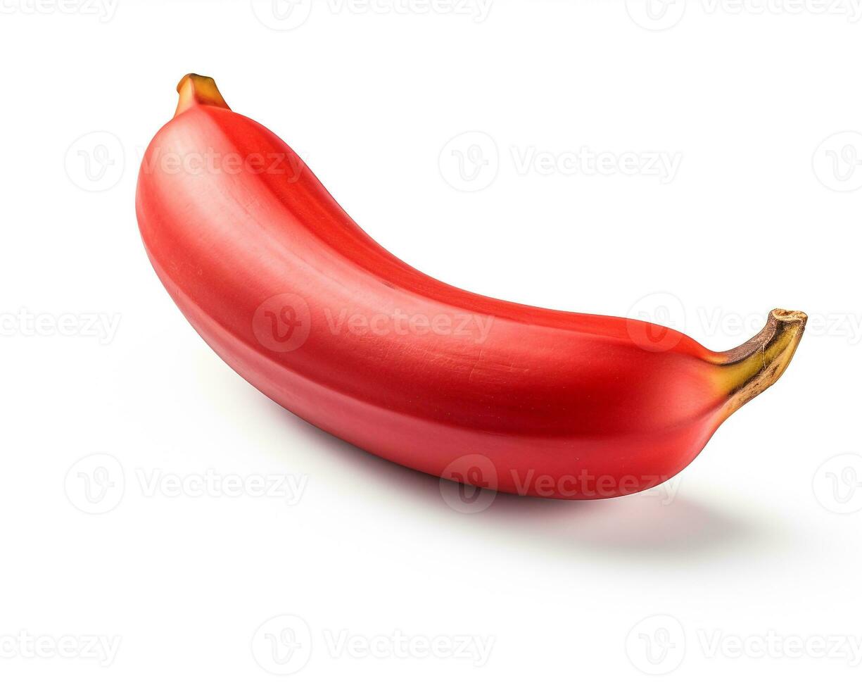 Photo of Red banana isolated on white background. Generative AI