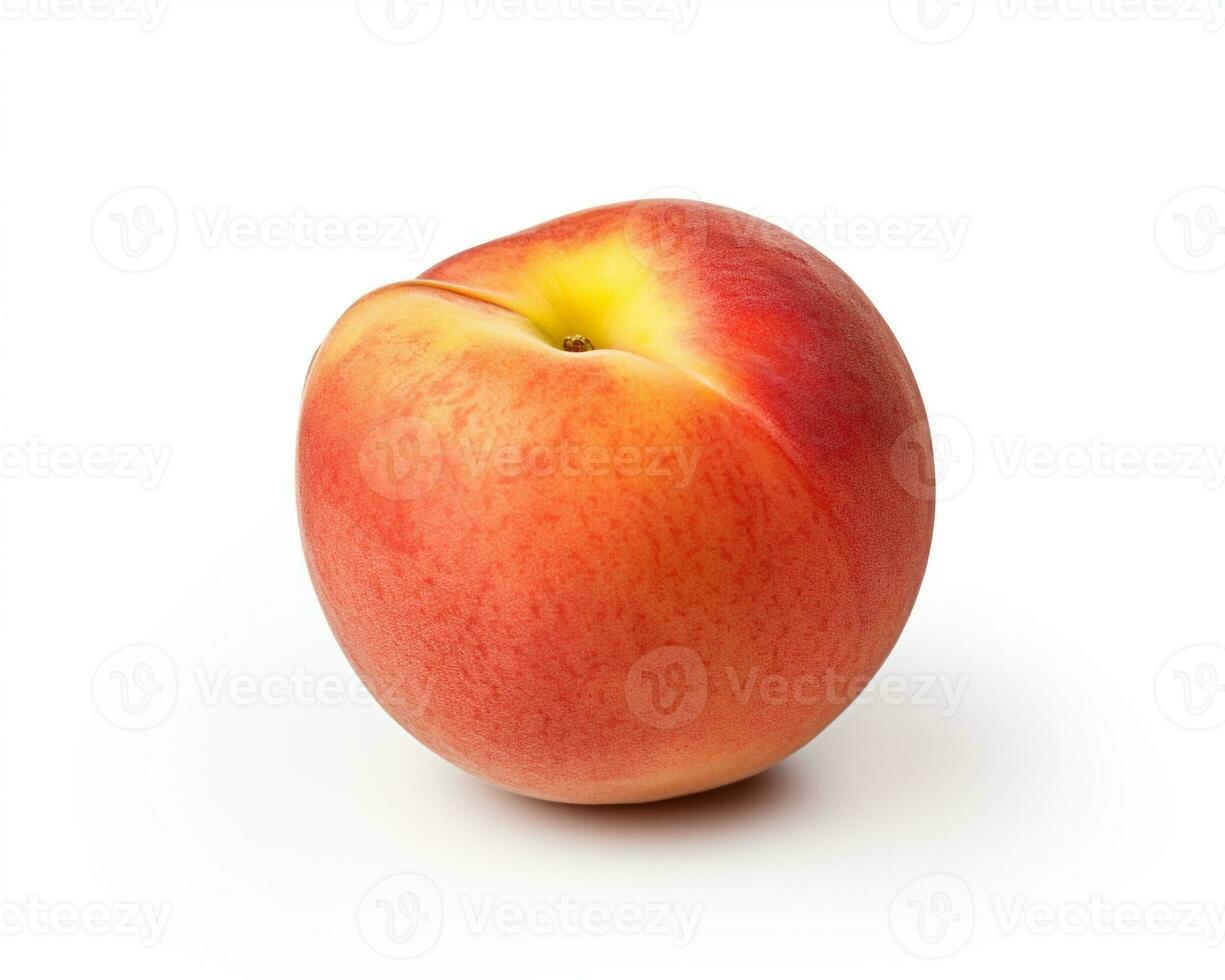Photo of Peach isolated on white background. Generative AI