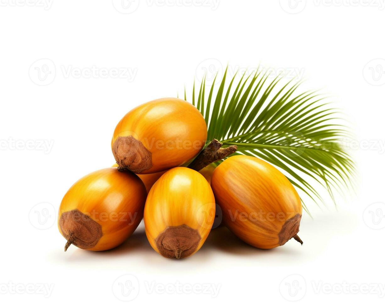 Photo of Palm fruit isolated on white background. Generative AI