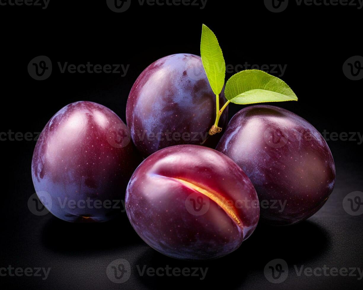Photo of Marian plum isolated on white background. Generative AI