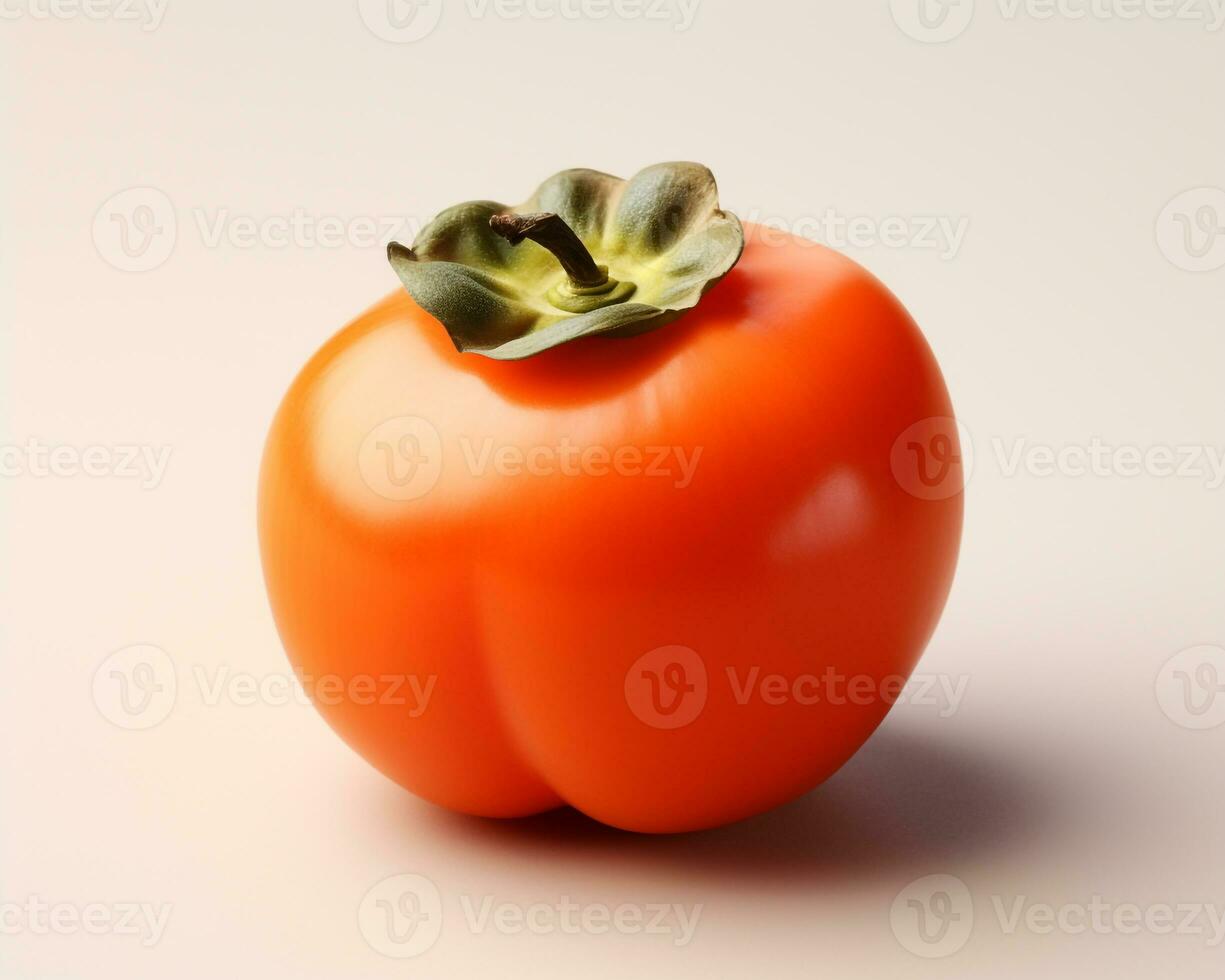 Photo of Persimmon isolated on white background. Generative AI