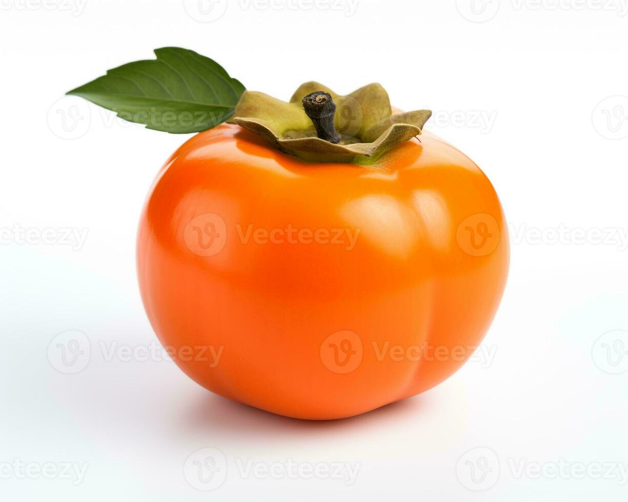Photo of Persimmon isolated on white background. Generative AI