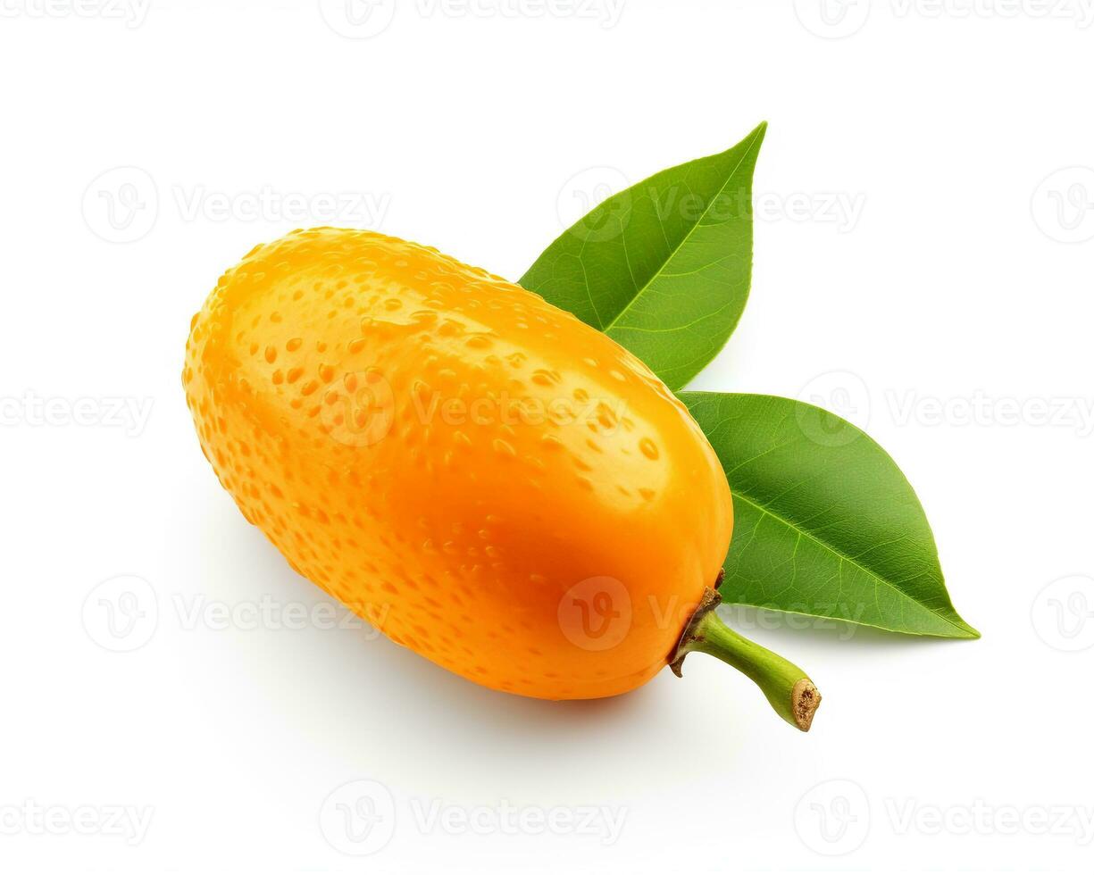 Photo of Mamoncillo isolated on white background. Generative AI