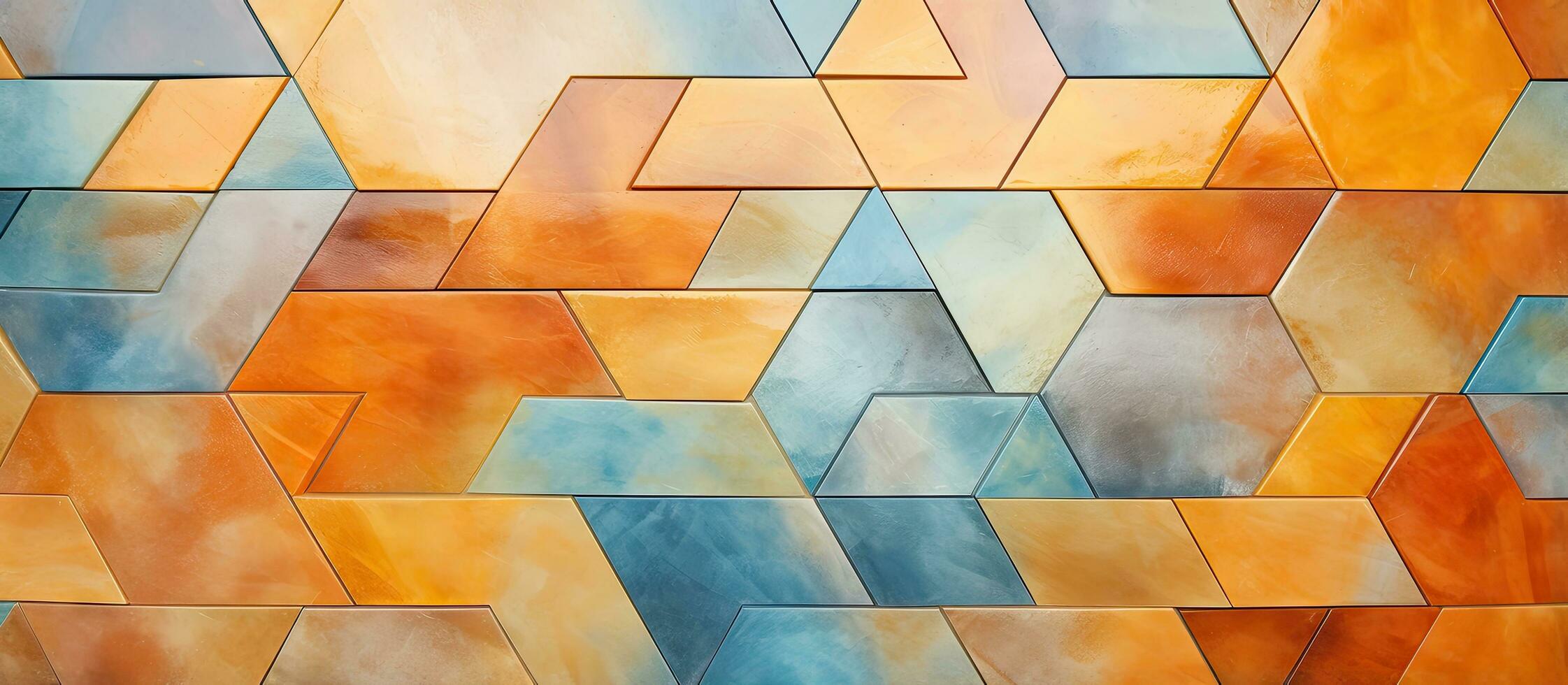 Abstract home decor design for interior using multicolor ceramic wall tiles as a textured background photo