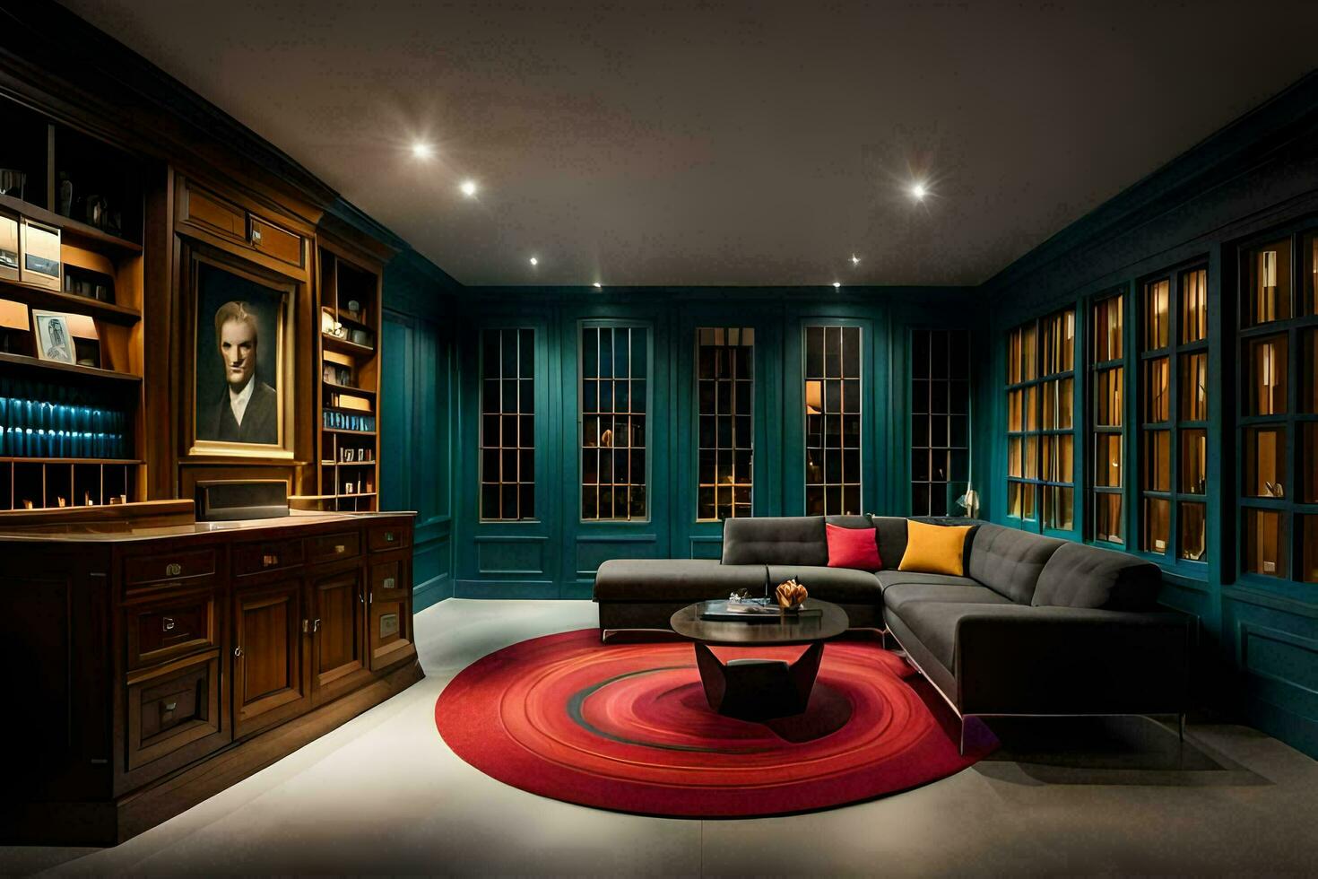 the library room at the person hotel. AI-Generated photo