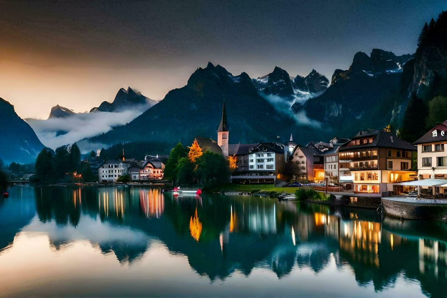 el hermosa pueblo de lauterbrunnen, Suiza. generado por ai foto