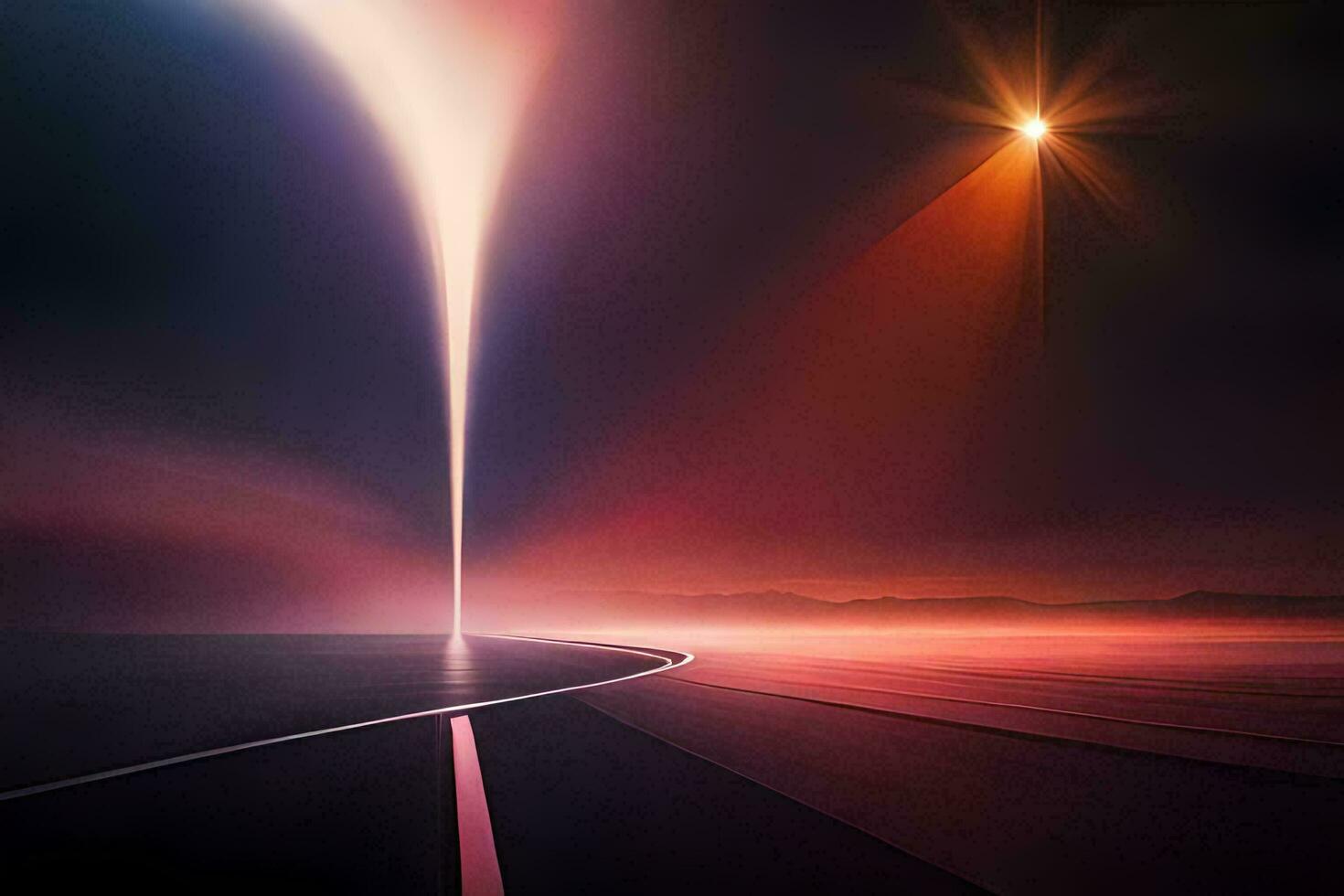 an abstract image of a light shining in the sky. AI-Generated photo