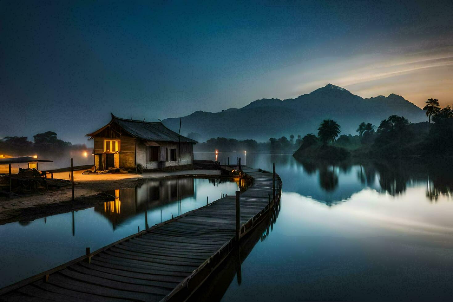 the house on the water. AI-Generated photo
