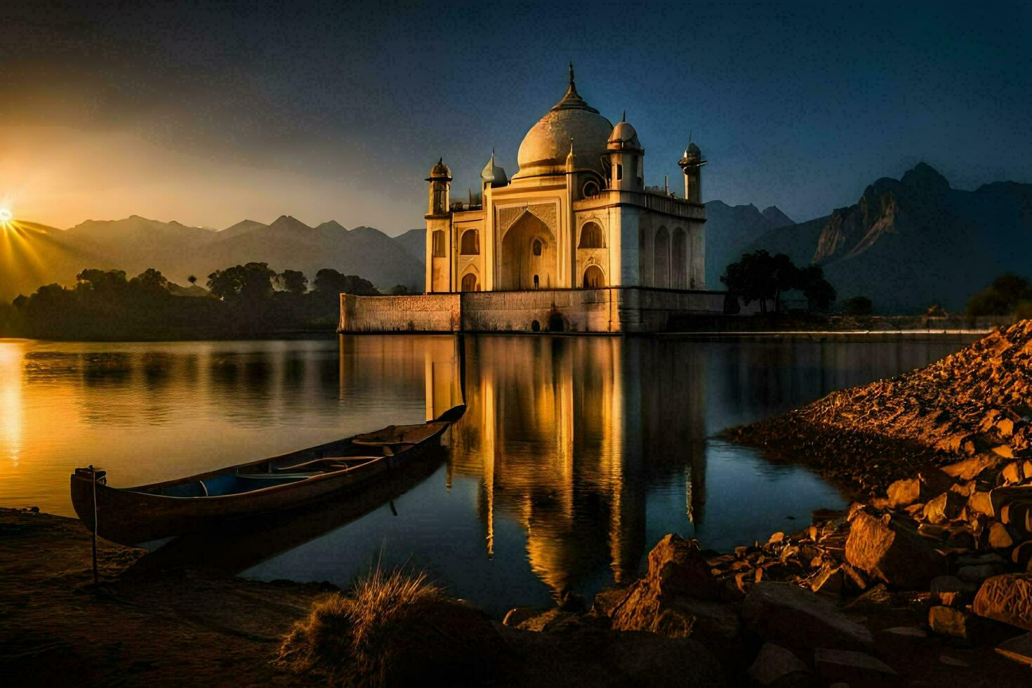 el taj mahal es un blanco mármol mausoleo en agra, India. generado por ai foto