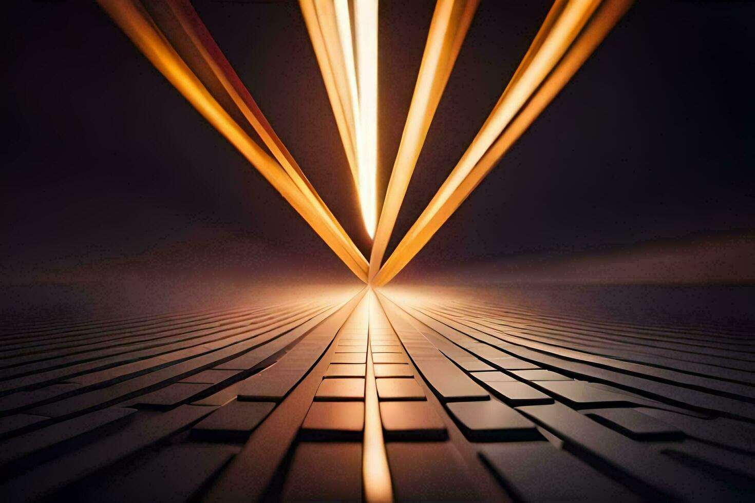 a long exposure photograph of a light beam coming out of the ground. AI-Generated photo
