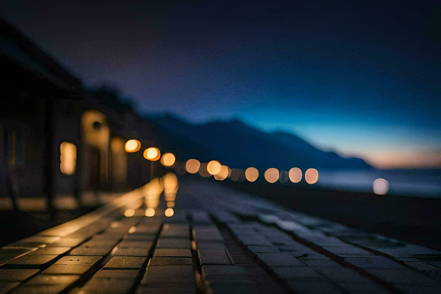a long walk along the beach at night. AI-Generated photo