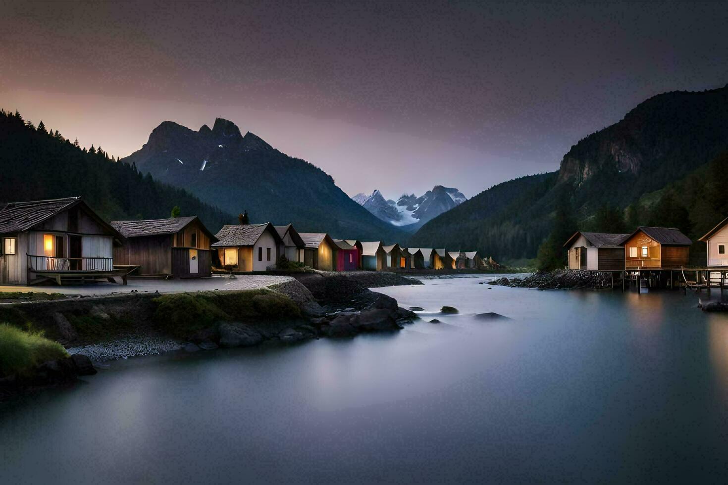 photo wallpaper mountains, the sky, the water, the mountains, the lake, the mountains,. AI-Generated