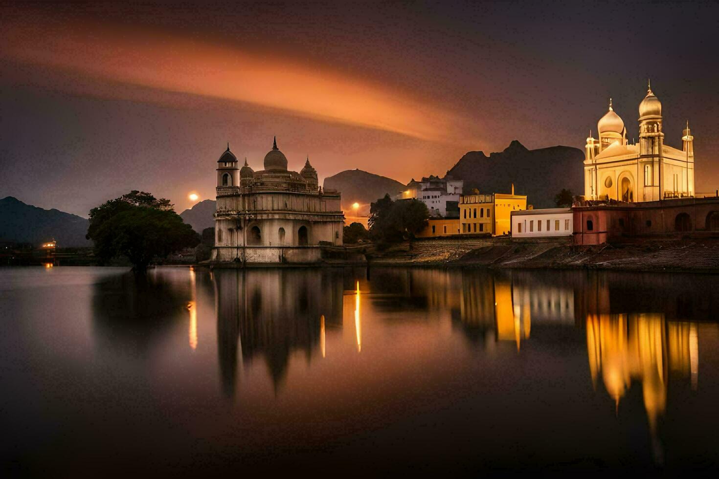 el hermosa ciudad de udaipur en India. generado por ai foto