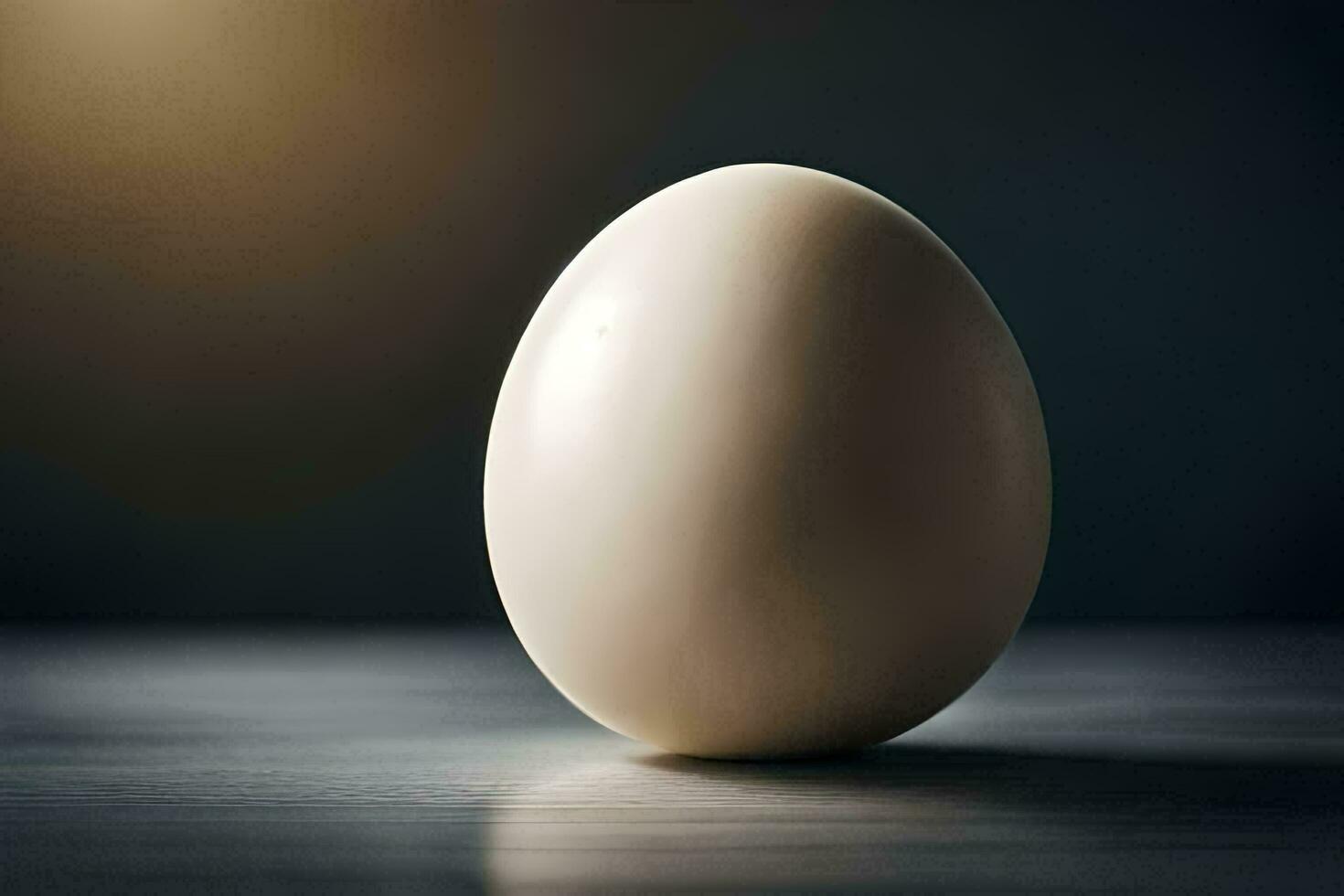 an egg on a table with a blurry background. AI-Generated photo