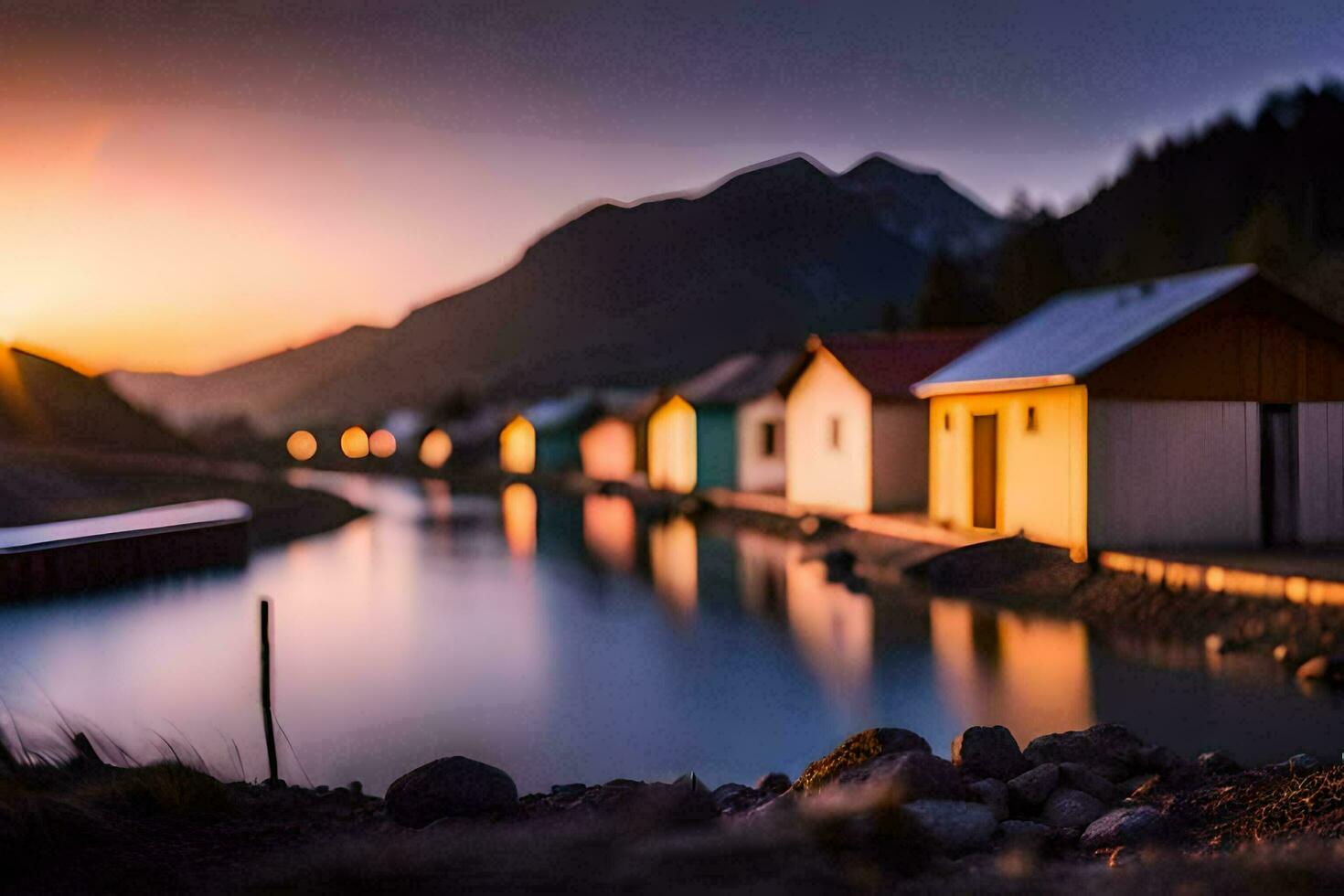 photo wallpaper the sky, mountains, water, the sun, the mountains, the water, the. AI-Generated
