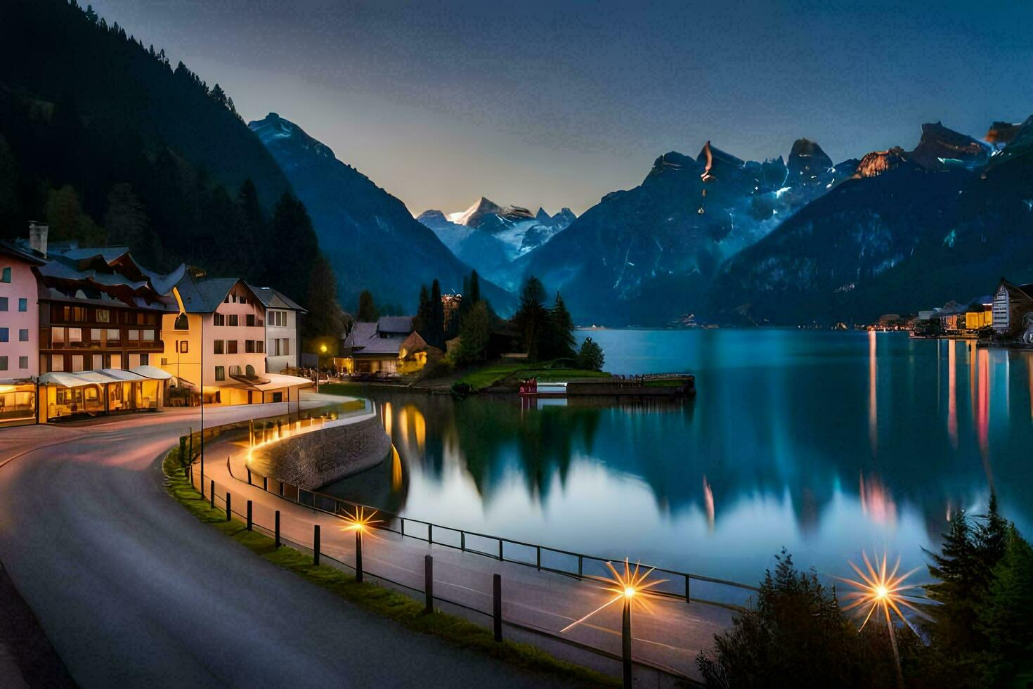 the beautiful town of hallstatt, austria. AI-Generated photo