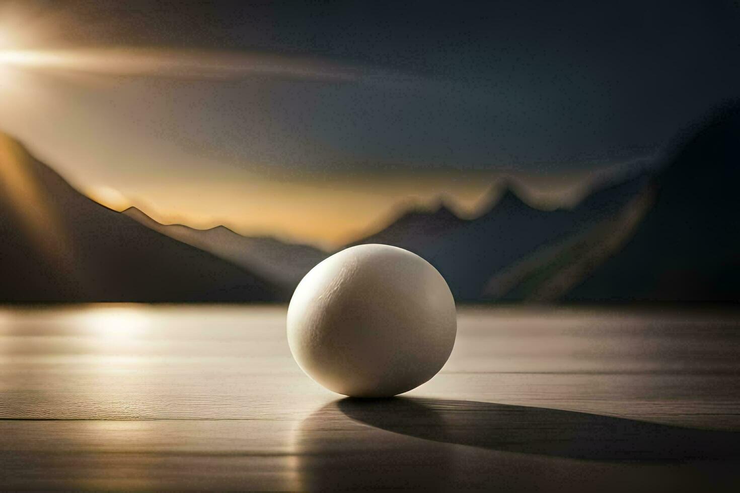 egg on the table, mountains, sunrise, sunrise, sunrise, sunrise, sunrise, sunrise,. AI-Generated photo