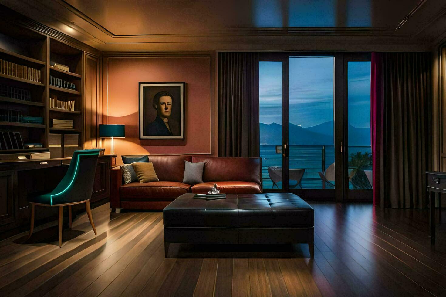 el suite a el ritz carlton, lago como, Italia. generado por ai foto