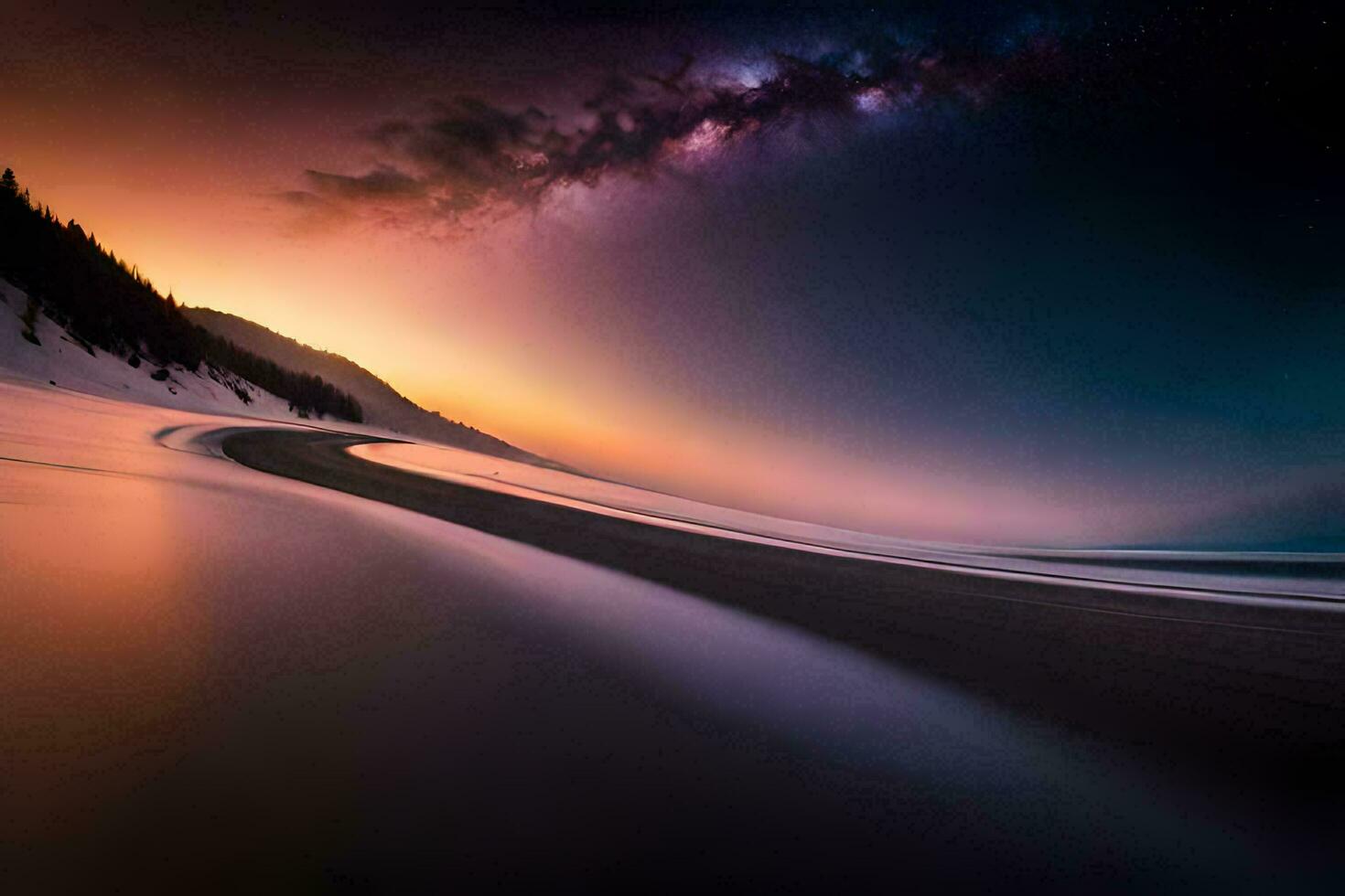the milky way over the ocean. AI-Generated photo