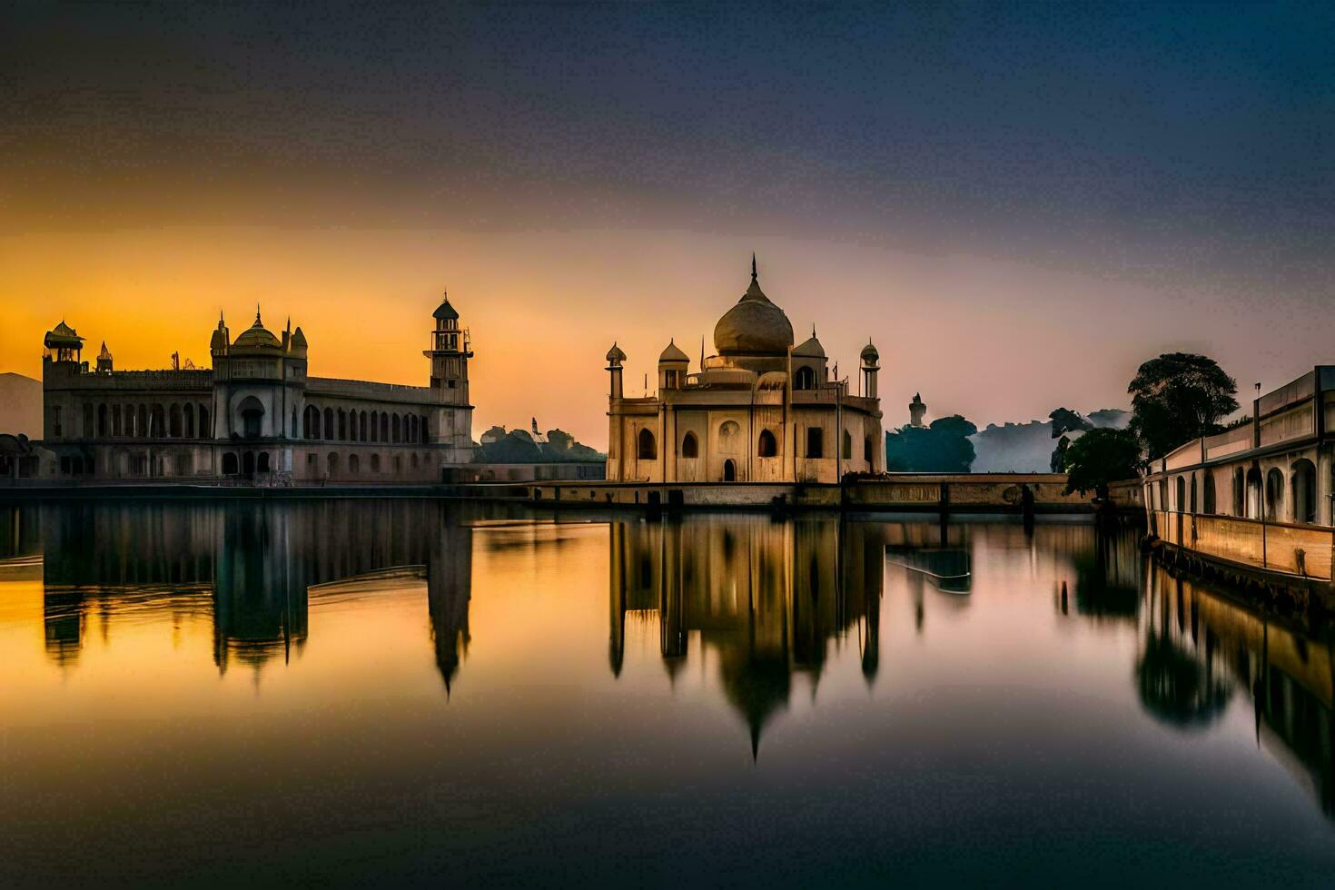 the taj mahal is a beautiful building in india. AI-Generated photo