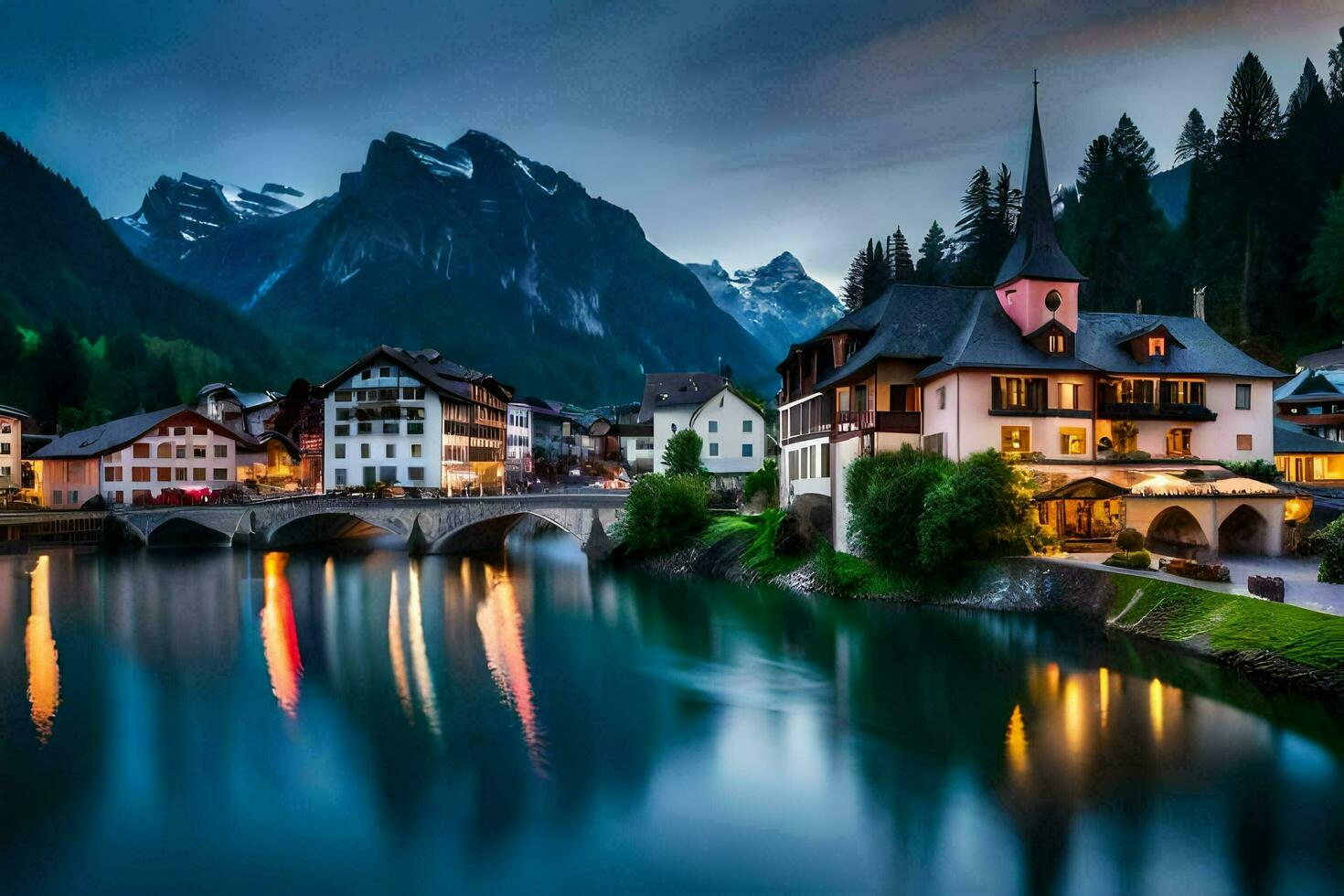 the beautiful town of altenburg in the alps. AI-Generated photo