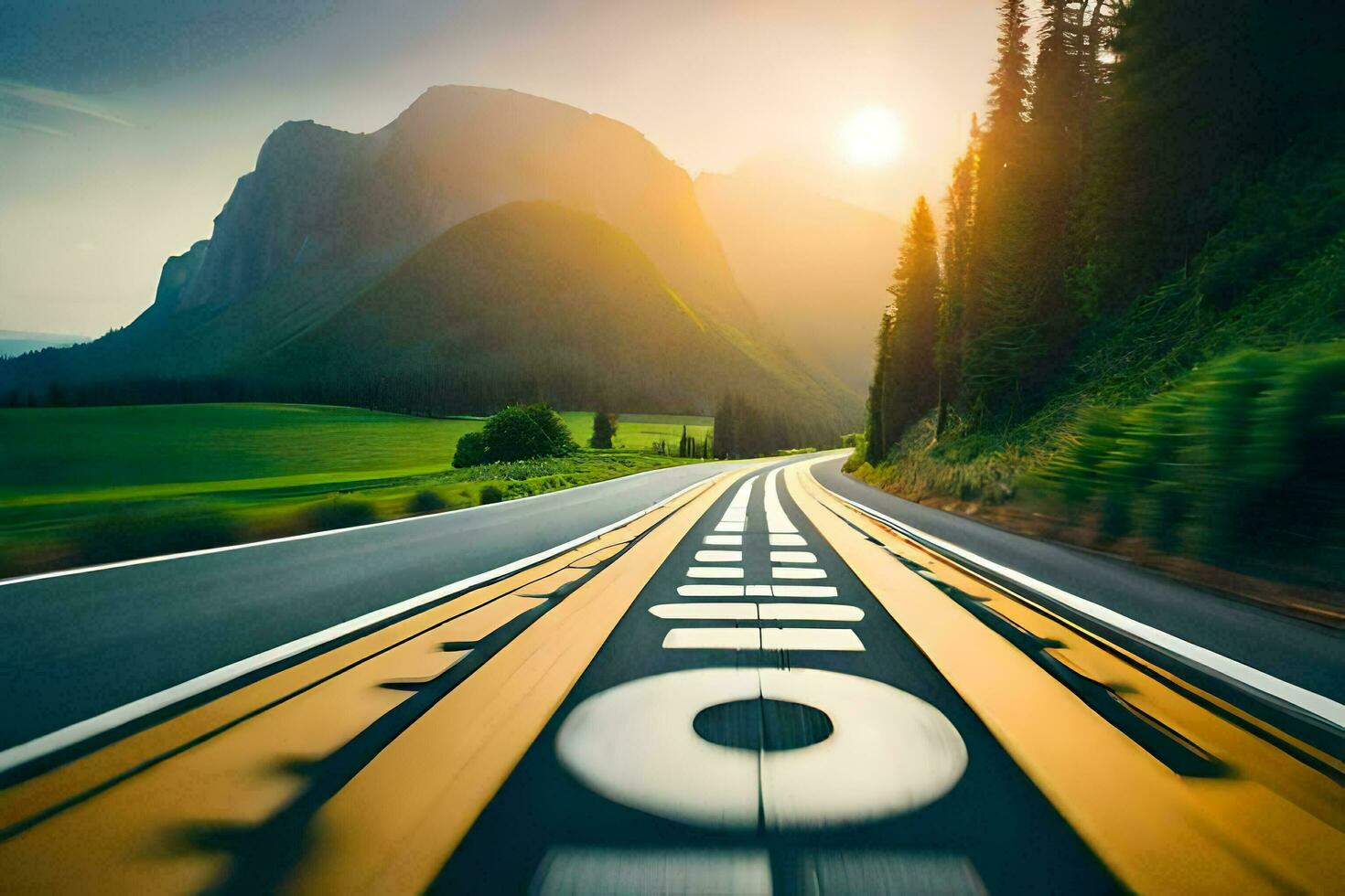 el la carretera a éxito es pavimentado con bueno intenciones generado por ai foto