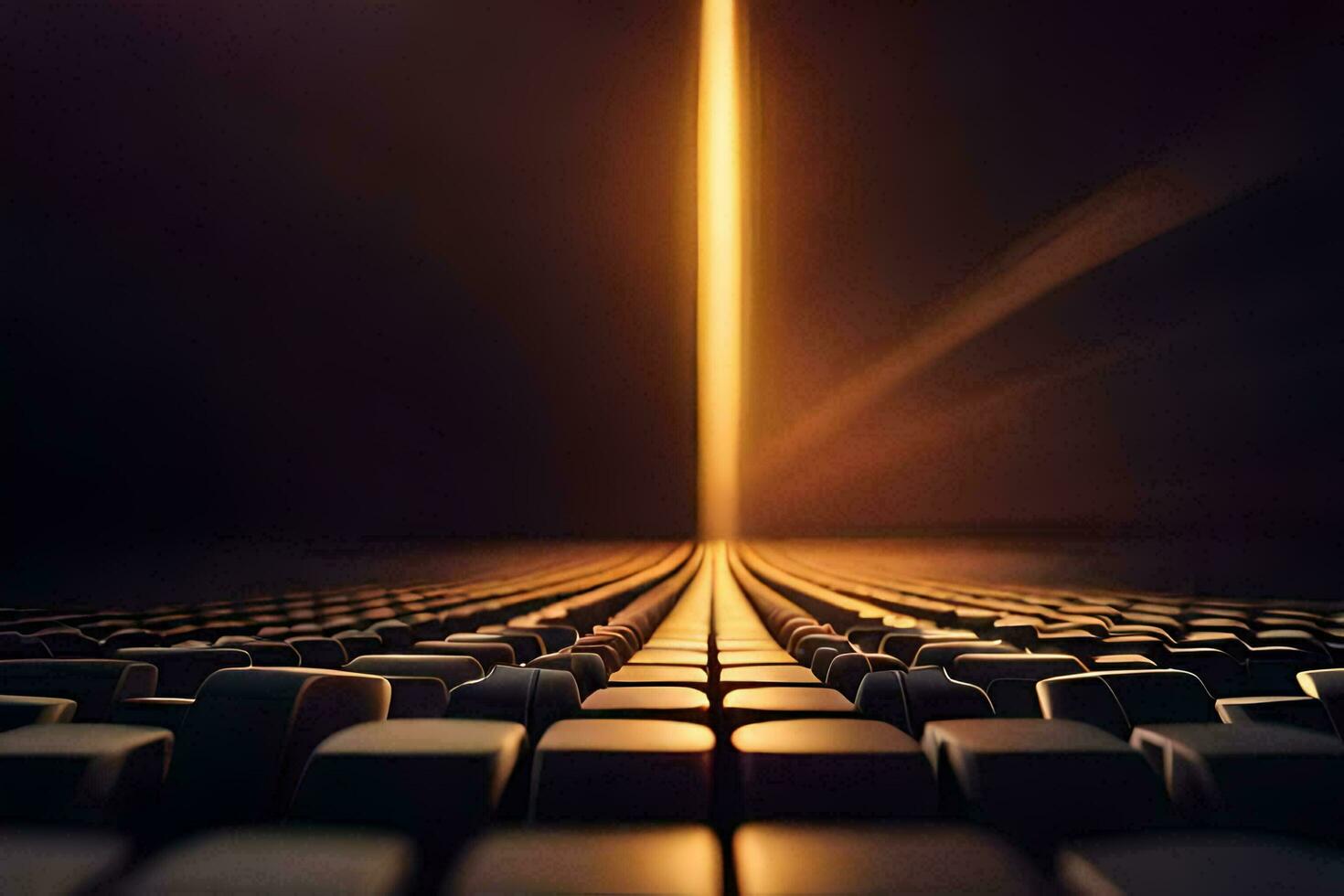 a computer keyboard with a light shining through it. AI-Generated photo
