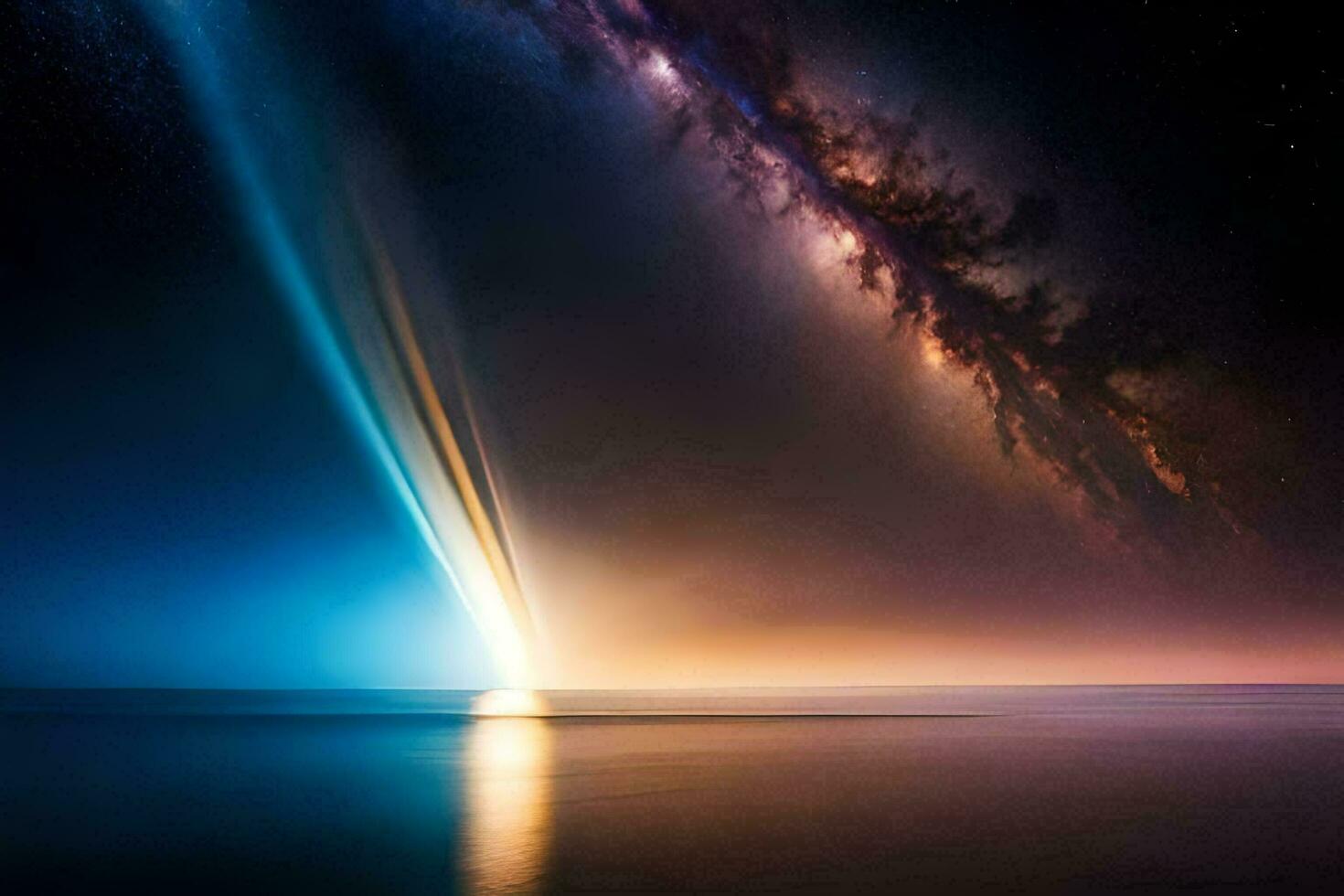 the milky way over the ocean. AI-Generated photo