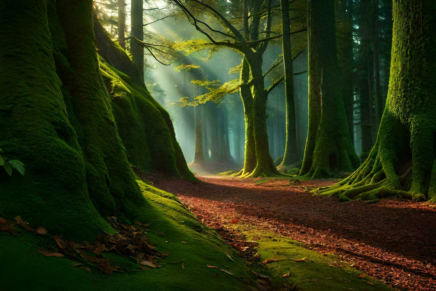 photo wallpaper forest, the sun, light, light, the sun, the sun, the sun. AI-Generated
