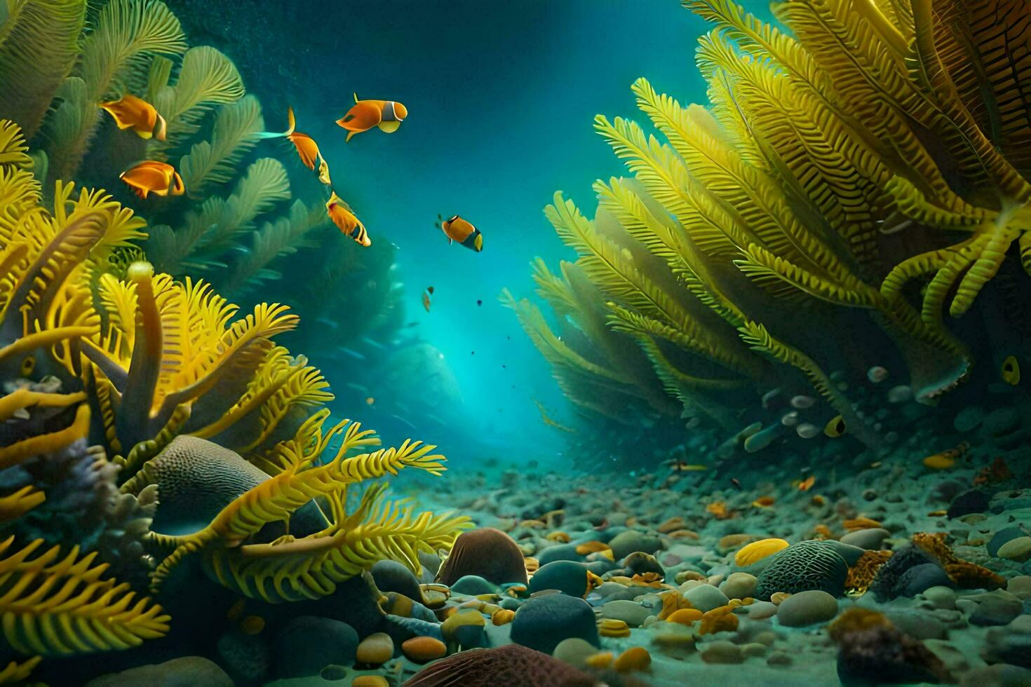 photo wallpaper sea, the sea, fish, coral, sea, underwater, underwater, underwater,. AI-Generated