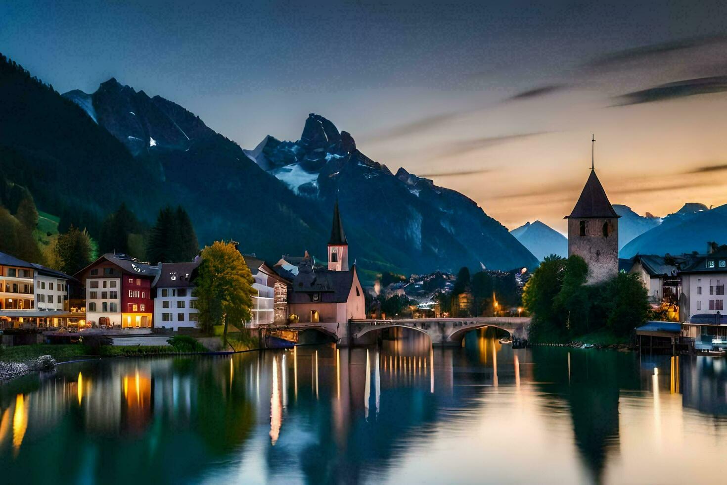 the beautiful town of lauterbrunnen, switzerland. AI-Generated photo