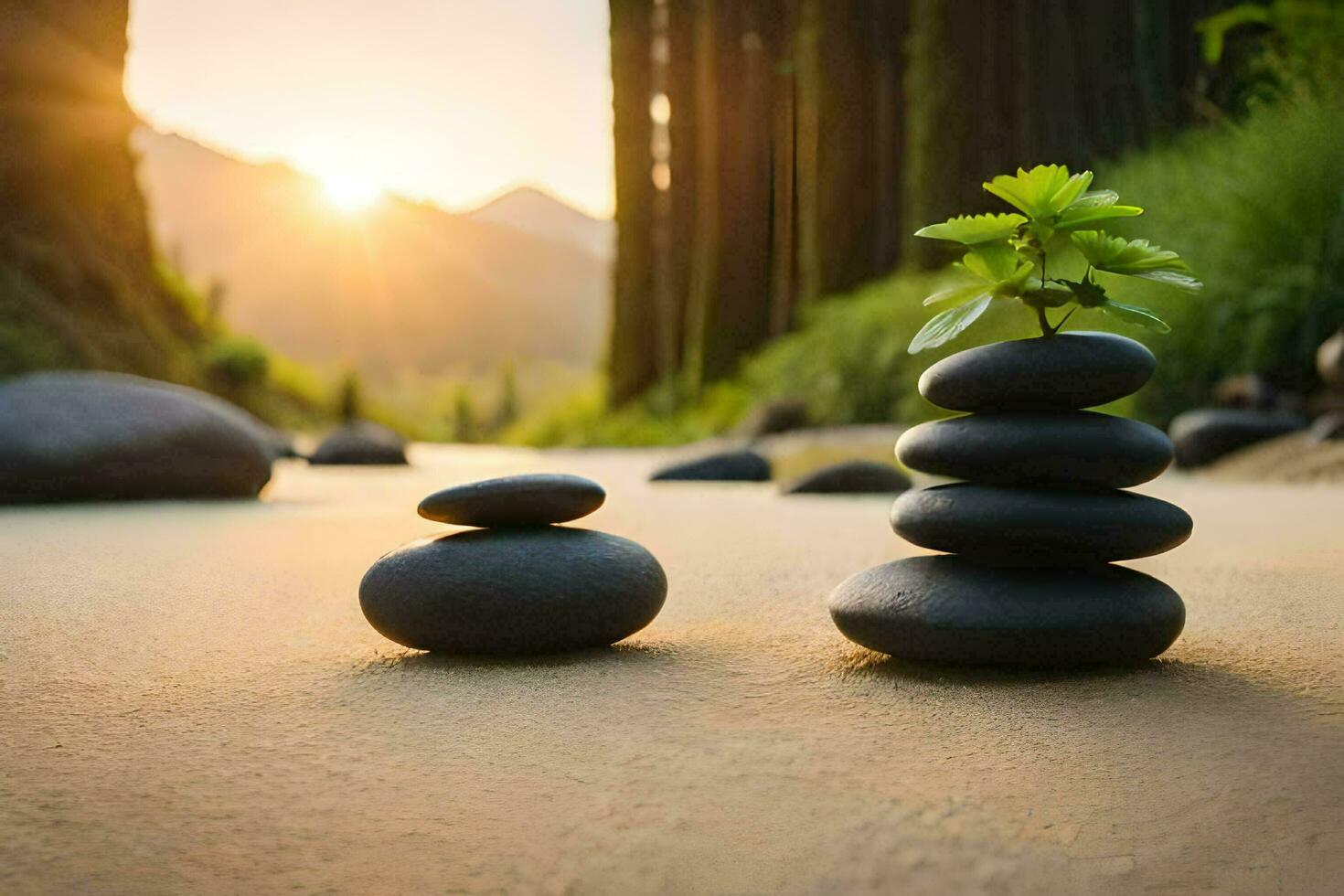 the balance of nature and technology. AI-Generated photo